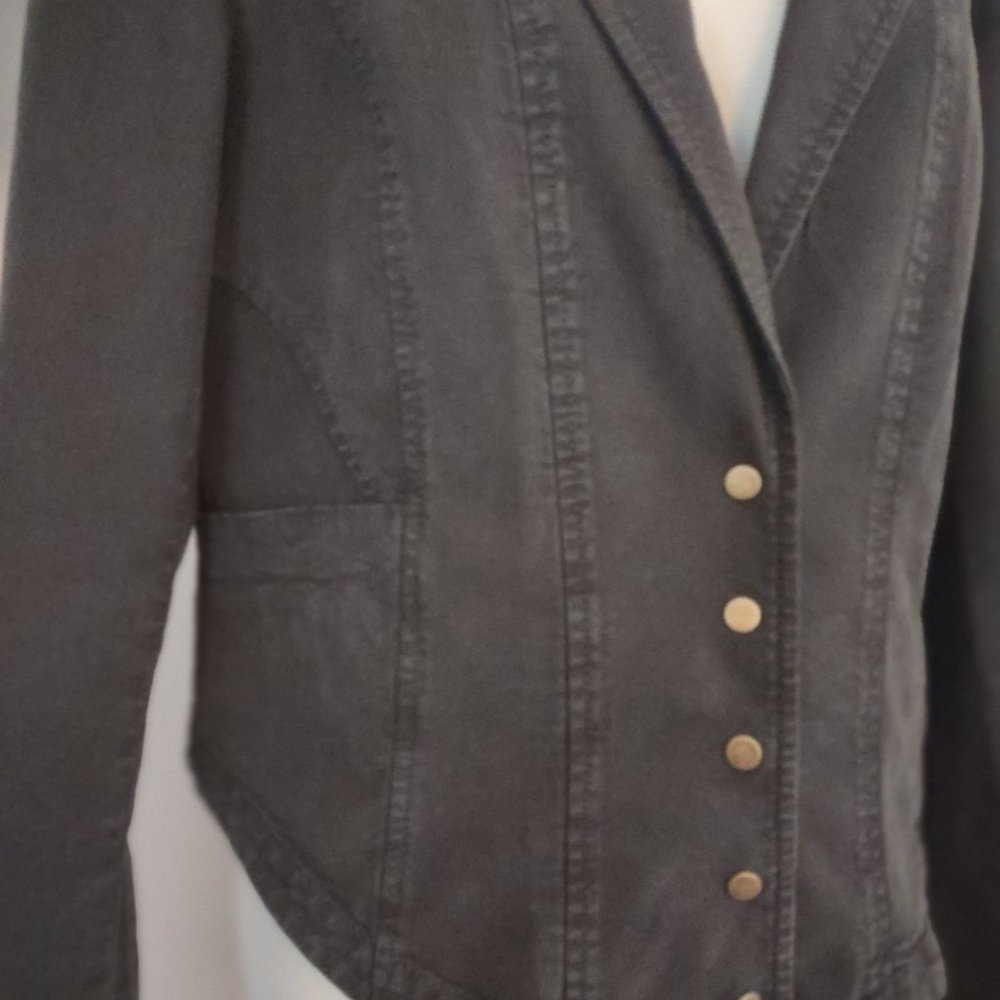 ANTHROPOLOGIE Structured Button Front Blazer Olive Green NWT Size 12 - Picture 6 of 16